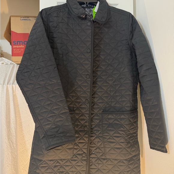 Lands End Reversible Barn Jacket - Black and Paisley, NWT - Insulated Classic - Picture 5 of 9